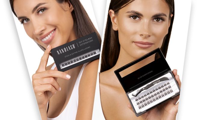 pre glued lashes clusters nanolash